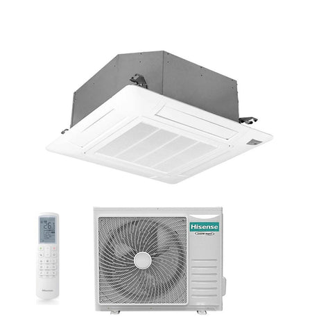 hisense condizionatore a cassetta hisense turbo 36000 btu auc105ur4rkc8 auw105u4rw8 r 32 wi fi optional con telecomando e pannello incluso