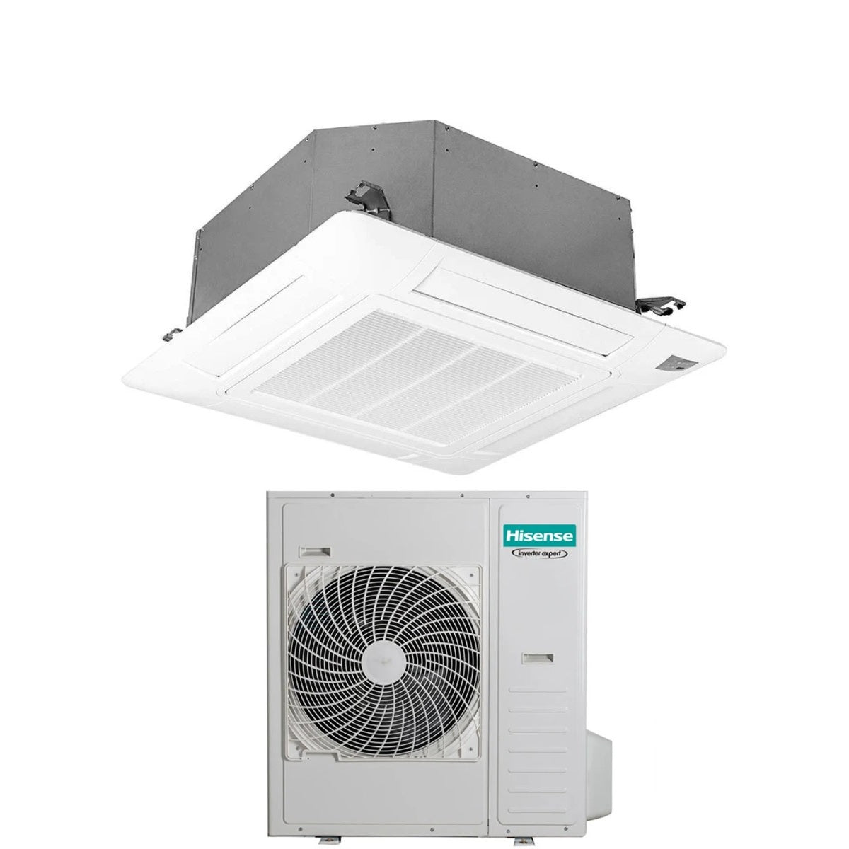 hisense condizionatore a cassetta hisense turbo 48000 btu r 32 wi fi optional con telecomando e pannello incluso