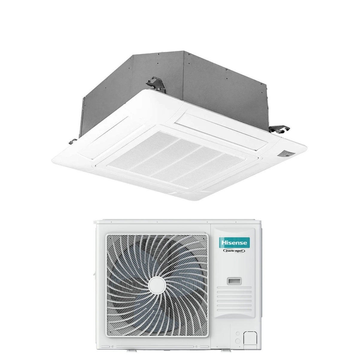 hisense condizionatore a cassetta hisense turbo 48000 btu r 32 wi fi optional con telecomando e pannello
