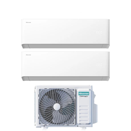 hisense condizionatore hisense dual split uni hb 99 con 2amw42u4rgc r 32 wi fi integrato