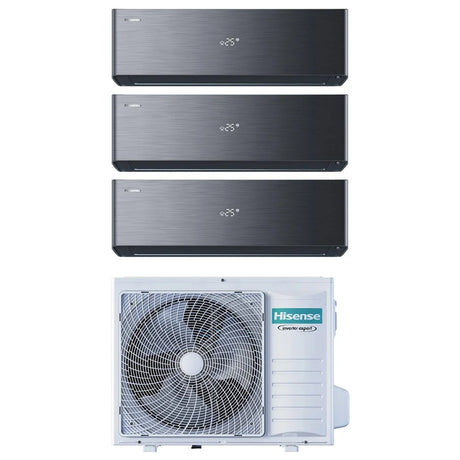 hisense condizionatore hisense trial split inverter energy pro x black 9000900012000 btu con 3amw72u4rjc r 32 wi fi integrato