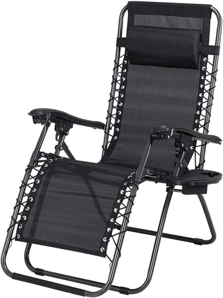 le stelle le stelle sedia sdraio zero gravity da giardino reclinabile pieghevole con telaio in pvc colore nero ean 8024299800617
