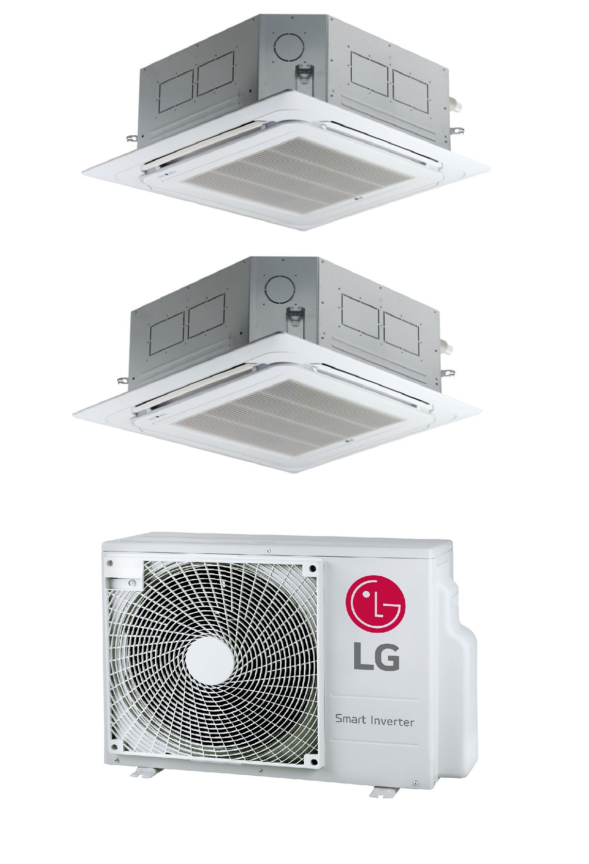 lg condizionatore a cassetta dual split lg standard 99 btu con mu2r17 r 32 wi fi optional con pannello