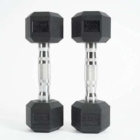manubri da palestra nilox nxdumbbell25 2.5 kg cad.1 con rivestimento in gomma impugnatura acciaio