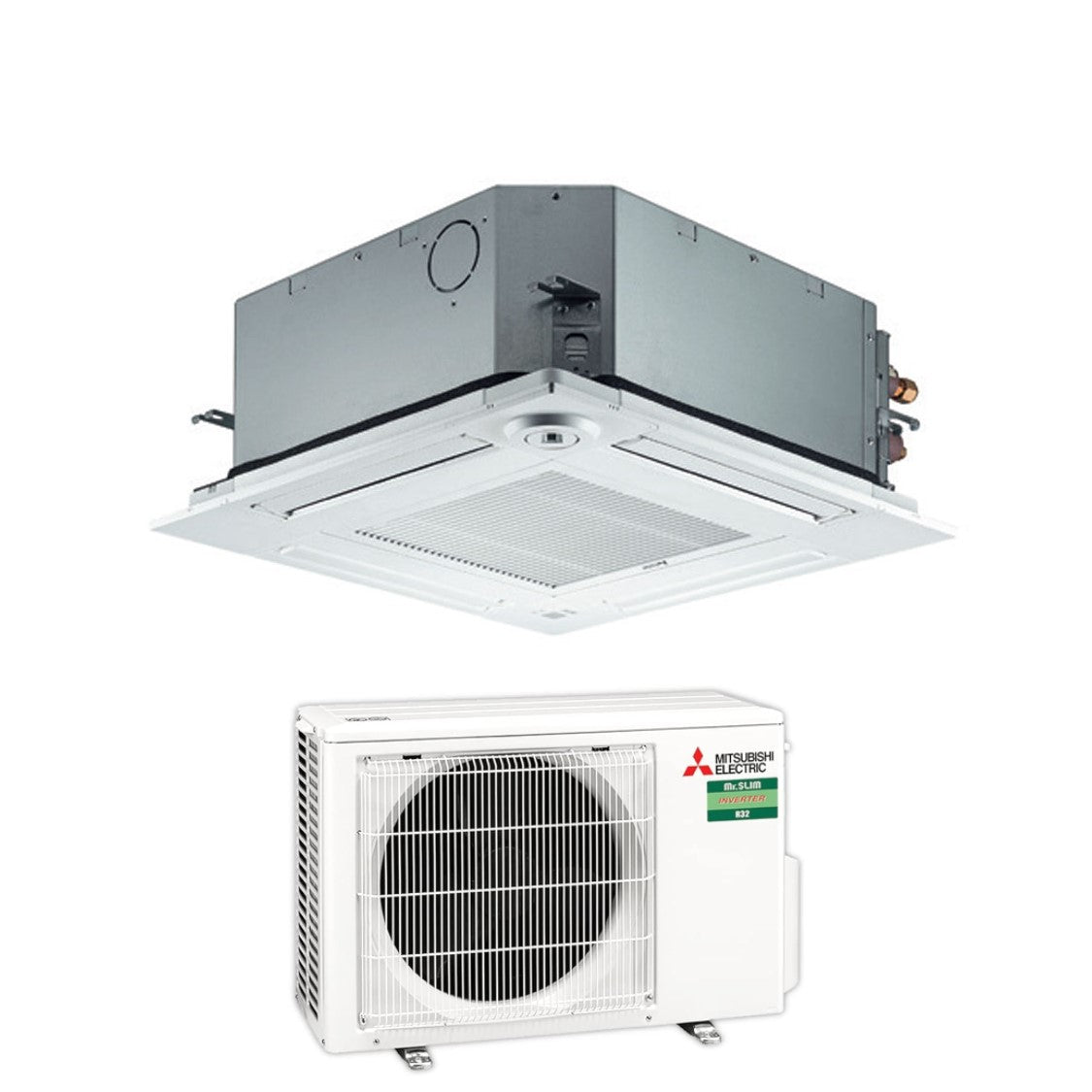 mitsubishi electric climatizzatore condizionatore mitsubishi electric inverter cassetta 12000 btu slz m35fa r 32 wi fi optional con telecomando e griglia incluso