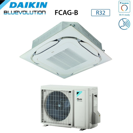 offerta climatizzatore condizionatore daikin bluevolution inverter a cassetta round flow 24000 btu fcag71b _ rzag71mv1 monofase r 32 wi fi optional con griglia standard e comando a infrarossi inclusi