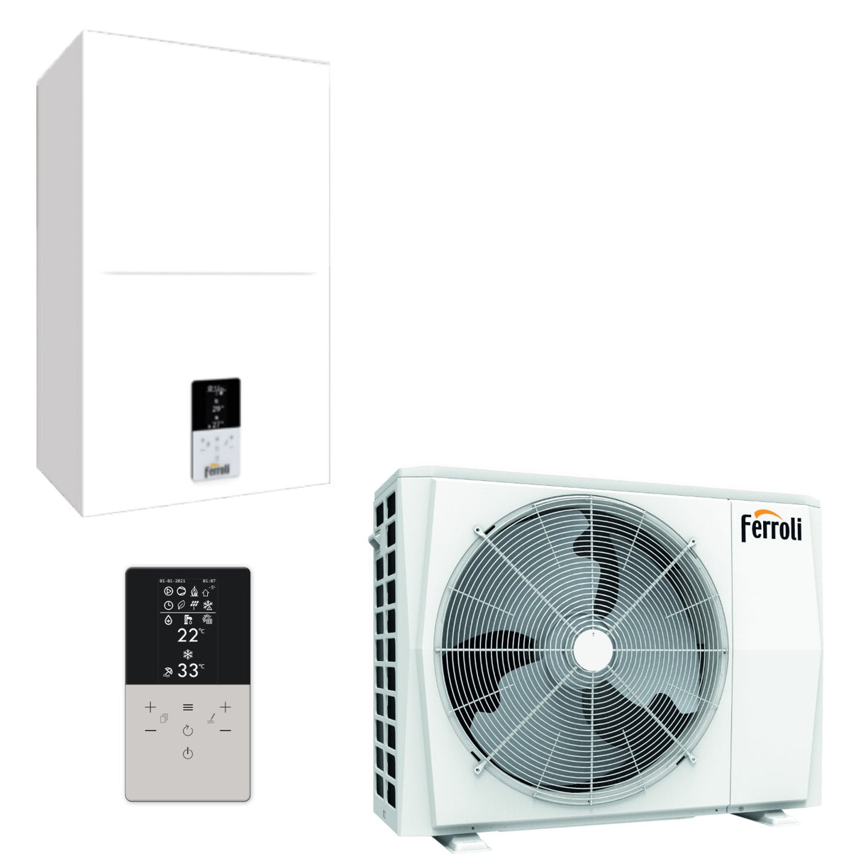 pompa di calore reversibile aria acqua inverter ferroli omnia s 3.2 14 monofase r 32 con comando incluso