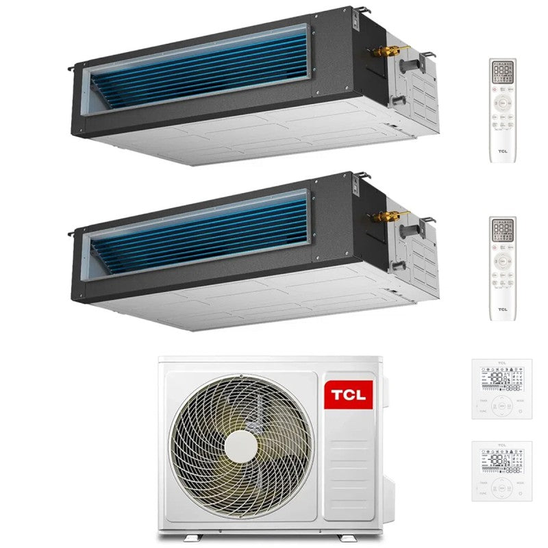 tcl condizionatore canalizzabile tcl dual split 918 con mt1821 r 32 wi fi optional con comandi inclusi