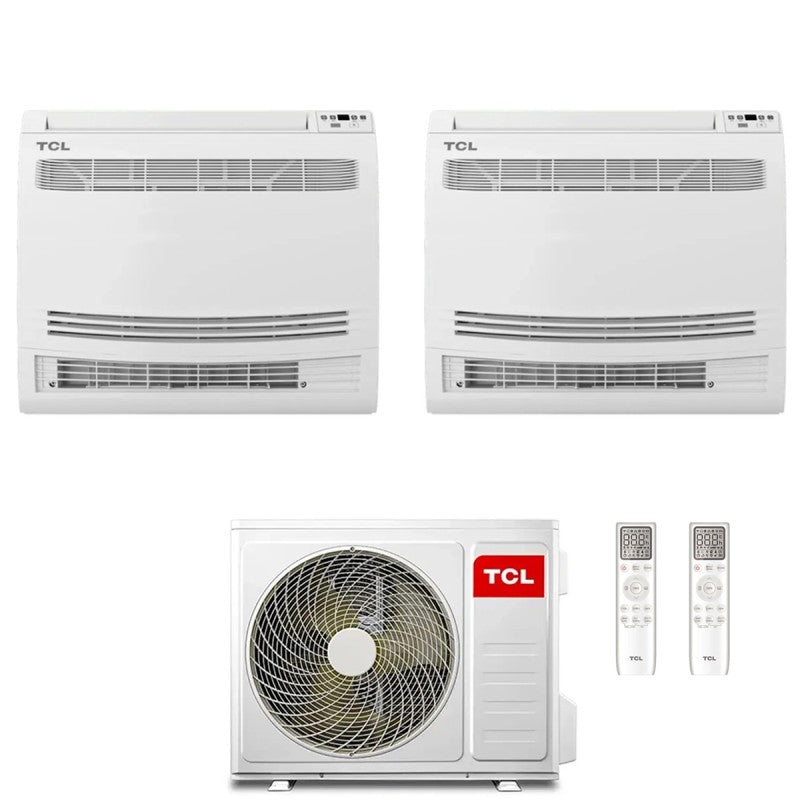 tcl condizionatore tcl dual split inverter console 1818 con mt4250 r 32 wi fi integrato