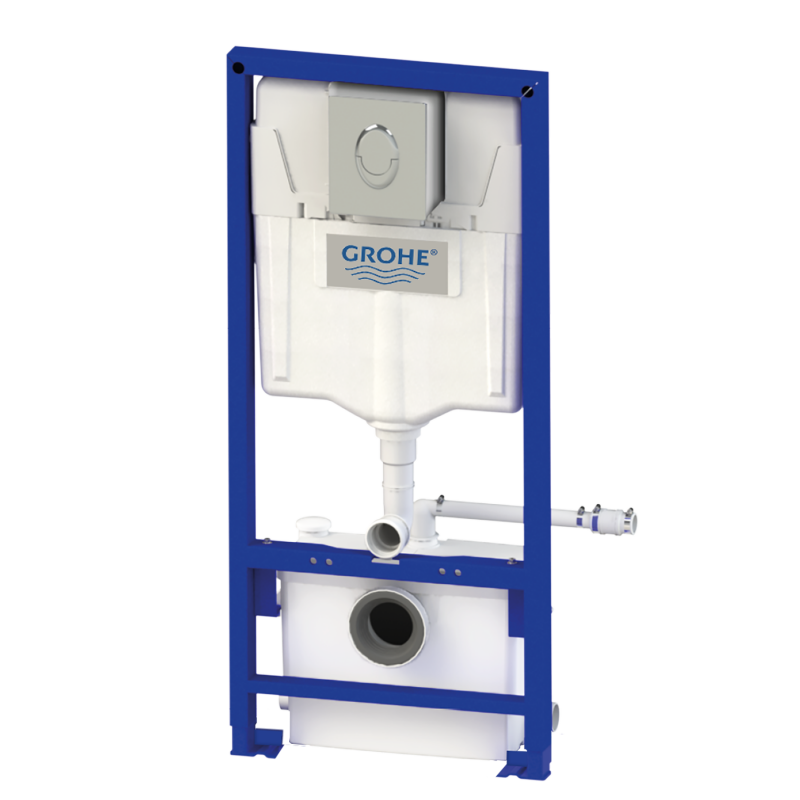 trituratore sfa saniwall pro up piastrellabile con telaio da incasso e cassetta di scarico grohe