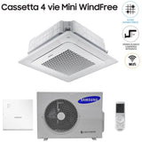 climatizzatore condizionatore samsung mini cassetta 4 vie windfree 18000 btu ac052nnndkh con wi fi integrato e pannello incluso