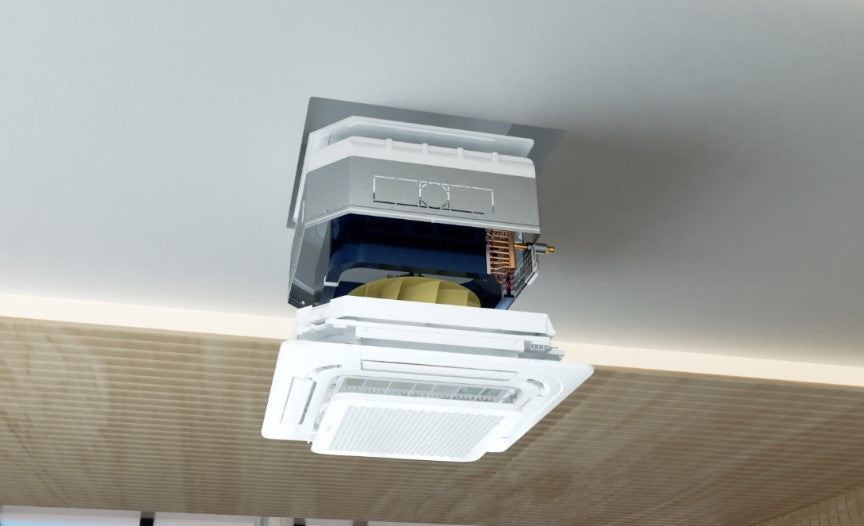 climatizzatore condizionatore hisense dual split inverter a cassetta 12_12 con 2amw52u4rxc r 32 wi fi optional 12000_12000 con telecomando e pannello incluso