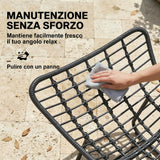easycomfort easycomfort sedia a dondolo stile boho in rattan e metallo con cuscino morbido grigio scuro