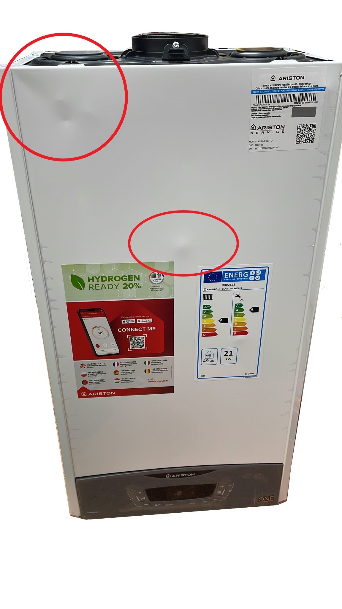 area occasioni caldaia a condensazione ariston clas one wifi 24 low nox metano o gpl completo di kit scarico fumi codice prod 3302123