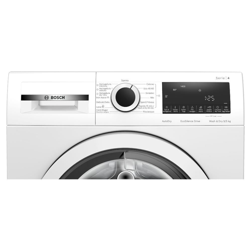 bosch lavasciuga bosch serie 4 wna144v0it 9 kg lavaggio 5 kg asciugatura classe e 1400 giri a848xl598xp59 ecosilence drive bianco ean 4242005342679