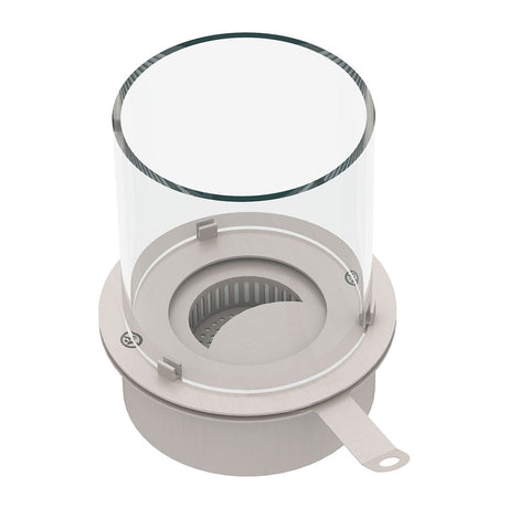bruciatore tondo con vetro per camino a bioetanolo biocamino inox 3 lt d.30