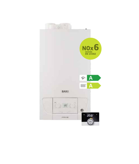 caldaia baxi a condensazione mod. nuova prime 26 completa di kit scarico fumi e termostato baxi mago wi fi incluso metano o gpl