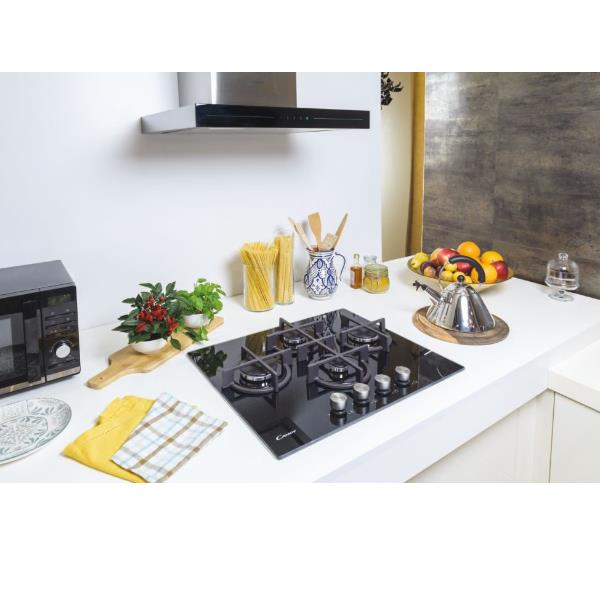 candy piano cottura a gas candy cvg6dpb 4 fuochi l595xp51 vetro nero ean 8016361996953