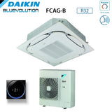 climatizzatore condizionatore daikin bluevolution a cassetta round flow 36000 btu fcag100b r 32 wi fi optional con comando a filo e griglia