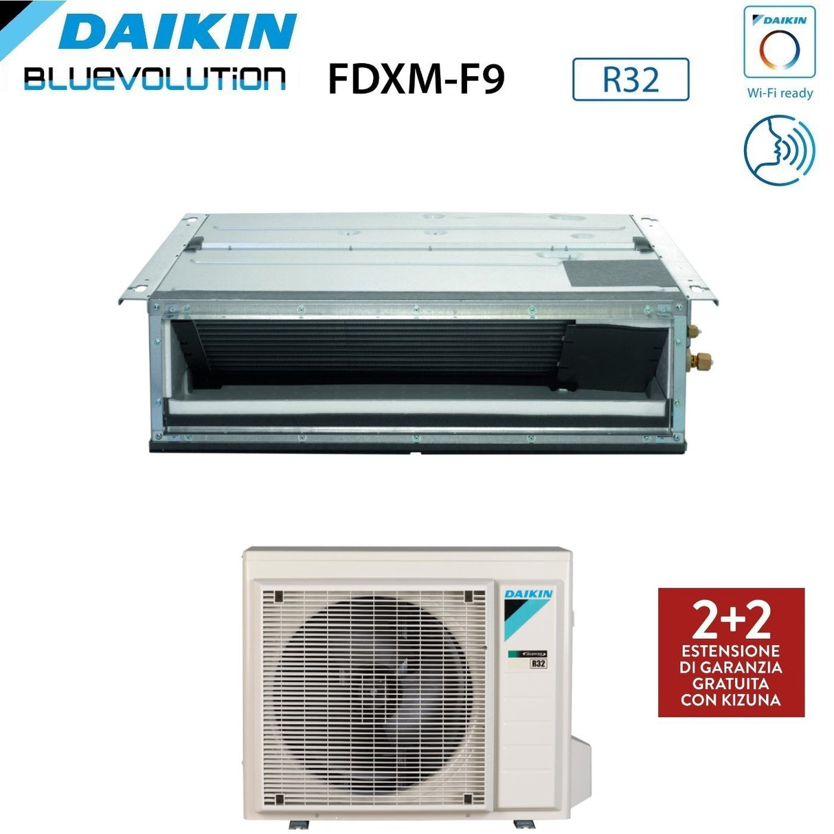 climatizzatore condizionatore daikin bluevolution canalizzabile ultrapiatto 9000 btu fdxm25f3 r 32 wi fi comando filo incluso