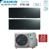 climatizzatore condizionatore daikin bluevolution dual split inverter serie emura black iii 7_18 con 2mxm50n r 32 wi fi integrato 7000_18000 colore nero garanzia italiana