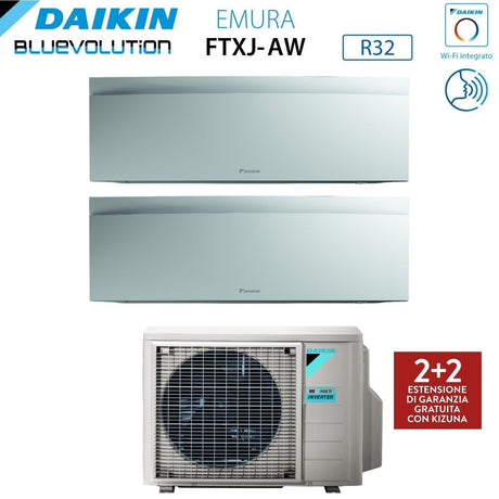 climatizzatore condizionatore daikin bluevolution dual split inverter serie emura white iii 15_15 con 2mxm50n r 32 wi fi integrato 15000_15000 colore bianco opaco garanzia italiana