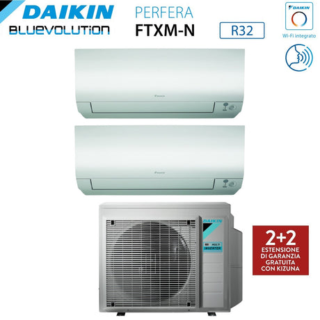 climatizzatore condizionatore daikin bluevolution dual split inverter serie ftxm n perfera 9_9 con 2mxm50m9 n r 32 wi fi integrato 9000_9000 garanzia italiana 5703