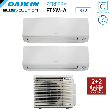 climatizzatore condizionatore daikin bluevolution dual split inverter serie perfera all season 5+18 con 2mxm50a r 32 wi fi integrato 5000+18000 garanzia italiana