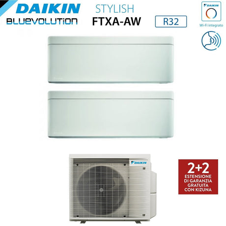 climatizzatore condizionatore daikin bluevolution dual split inverter serie stylish white 9_15 con 3mxm68n r 32 wi fi integrato 9000_15000 colore bianco garanzia italiana
