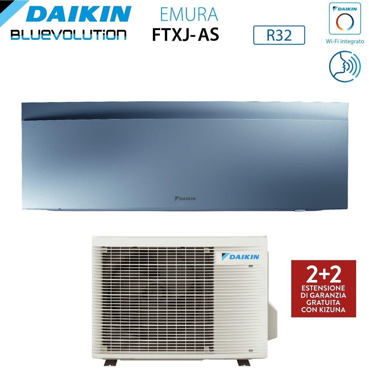 climatizzatore condizionatore daikin bluevolution inverter serie emura silver 12000 btu ftxj35as r 32 wi fi integrato classe a___ garanzia italiana novita
