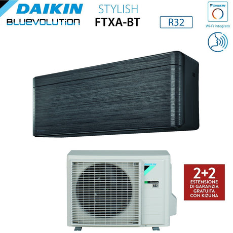 climatizzatore condizionatore daikin bluevolution inverter serie ftxa bt stylish real blackwood 12000 btu ftxa35bt r 32 wi fi integrato classe a___ colore legno nero garanzia italiana novita
