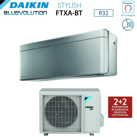 climatizzatore condizionatore daikin bluevolution inverter serie stylish total silver 7000 btu ftxa20bs r 32 wi fi integrato classe a___ colore grigio garanzia italiana 4651