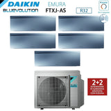 climatizzatore condizionatore daikin bluevolution penta split inverter serie emura silver iii 9_9_9_12_12 con 5mxm90n r 32 wi fi integrato 9000_9000_9000_12000_12000 colore argento garanzia italiana