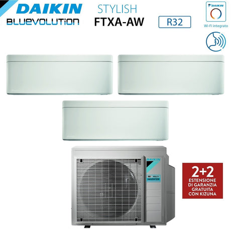 climatizzatore condizionatore daikin bluevolution trial split inverter serie stylish white 9_12_12 con 4mxm80a r 32 wi fi integrato 9000_12000_12000 colore bianco   garanzia italiana