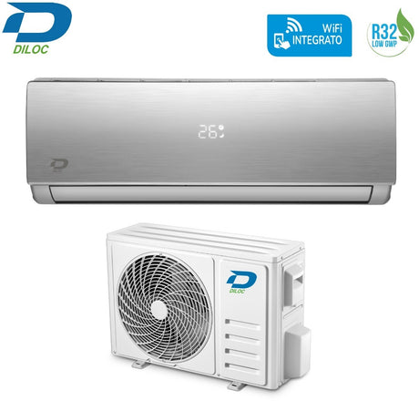 climatizzatore condizionatore diloc inverter serie jessica silver 18000 btu d.jessica 18000slv r 32 wi fi integrato argento classe a__ a___