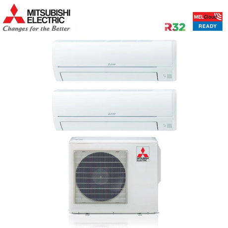 climatizzatore condizionatore dual split mitsubishi electric serie smart msz hr 12_15 con mxz 3ha50vf r 32 wi fi optional 12000_15000