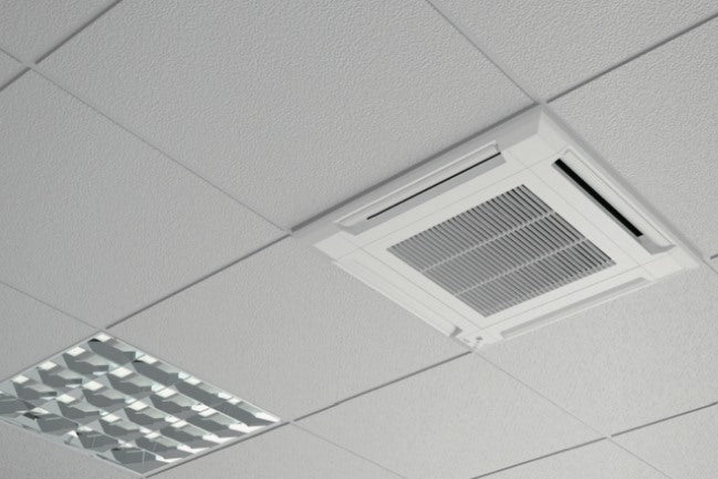climatizzatore condizionatore fujitsu general cassetta a flusso d aria circolare inverter 54000 btu aux54krlb con comando e con pannello copia