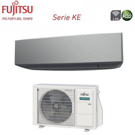 climatizzatore condizionatore fujitsu inverter serie ke 12000 btu asyg12keta b r 32 wi fi optional colore argento novita