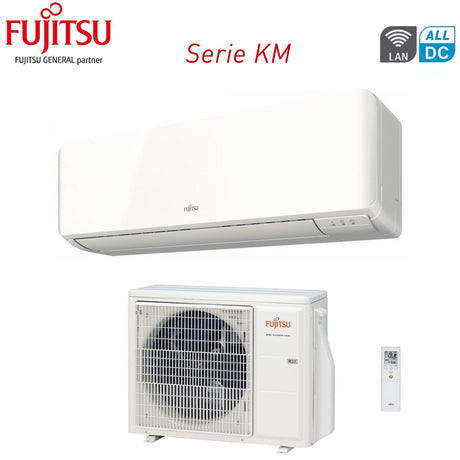 climatizzatore condizionatore fujitsu inverter serie km 12000 btu asyg12kmce codice 3ngf87170 r 32 wi fi optional classe a__ a_