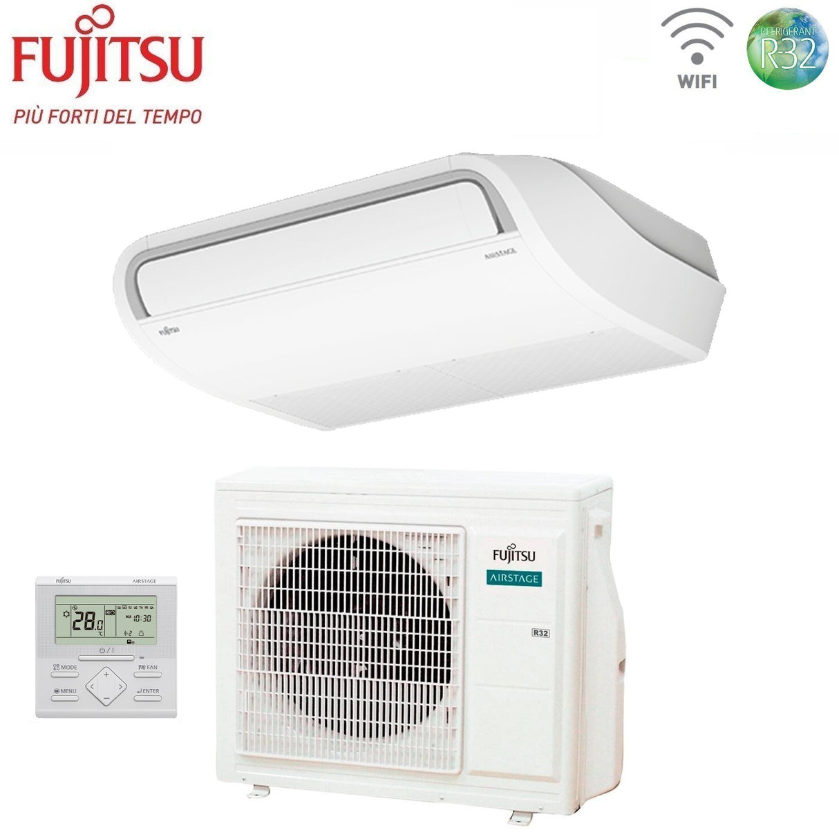 climatizzatore condizionatore fujitsu inverter soffitto serie eco kr 36000 btu abyg36krta _ aoyg36kata r 32 3ngf83095 wi fi optional classe a_ a con filocomando di serie