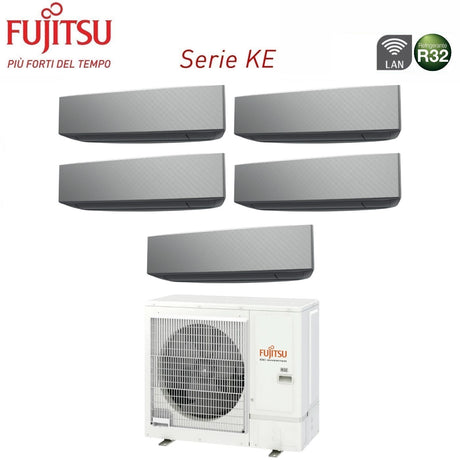 climatizzatore condizionatore fujitsu penta split inverter serie ke silver 9_9_9_9_9 con aoyg36kbta5 r 32 wi fi integrato 9000_9000_9000_9000_9000 colore argento