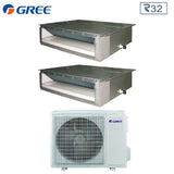climatizzatore condizionatore gree canalizzato dual split inverter 9_12 con gwhd 24 nk6oo r 32 9000_12000