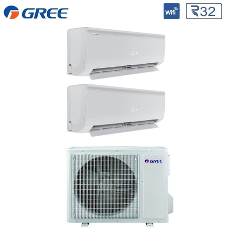 climatizzatore condizionatore gree dual split inverter serie bora plus 9_9 con gwhd 14 nk6oo r 32 wi fi optional 9000_9000