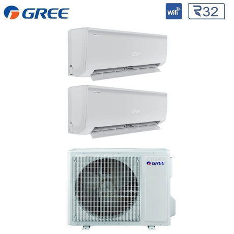 climatizzatore condizionatore gree dual split inverter serie bora plus 9_9 con gwhd 18 nk6oo r 32 wi fi optional 9000_9000