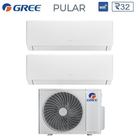 climatizzatore condizionatore gree dual split inverter serie pular 7_18 con gwhd 28 nk6oo r 32 wi fi integrato 7000_18000