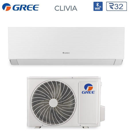 climatizzatore condizionatore gree inverter serie clivia white 12000 btu gwh12aucxb k6dna1a i r 32 wi fi integrato a__ a_ colore bianco