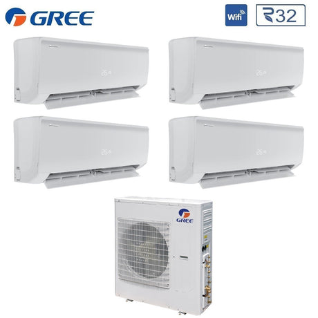 climatizzatore condizionatore gree quadri split inverter serie bora plus 9_9_12_12 con gwhd 28 nk6oo r 32 wi fi optional 9000_9000_12000_12000