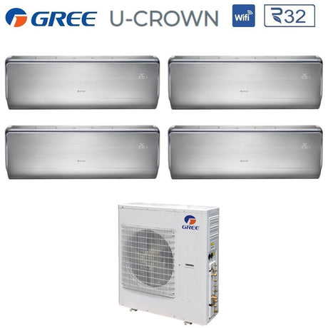 climatizzatore condizionatore gree quadri split inverter serie u crown 9_9_18_18 con gwhd 36 nk6lo r 32 wi fi integrato 9000_9000_18000_18000