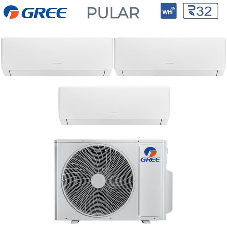 climatizzatore condizionatore gree trial split inverter serie pular 7_7_18 con gwhd 24 nk6oo r 32 wi fi integrato 7000_7000_18000