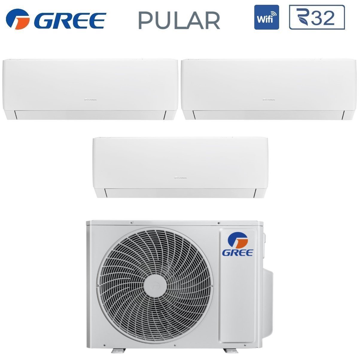 climatizzatore condizionatore gree trial split inverter serie pular 7_9_12 con gwhd 28 nk6oo r 32 wi fi integrato 7000_9000_12000